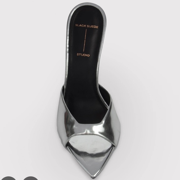 Black Suede Studio Shoes - 😎 Black Suede Studio Brea 100 heels mirrored silver